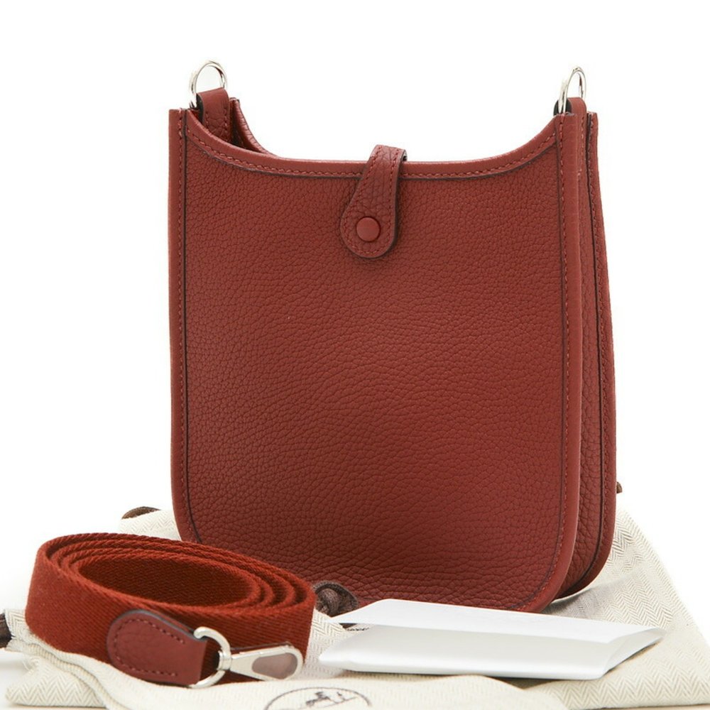 Hermes Evelyn TPM Amazon Shoulder Bag Taurillon Clemence Rouge H W Stamp - Picture 2 of 7